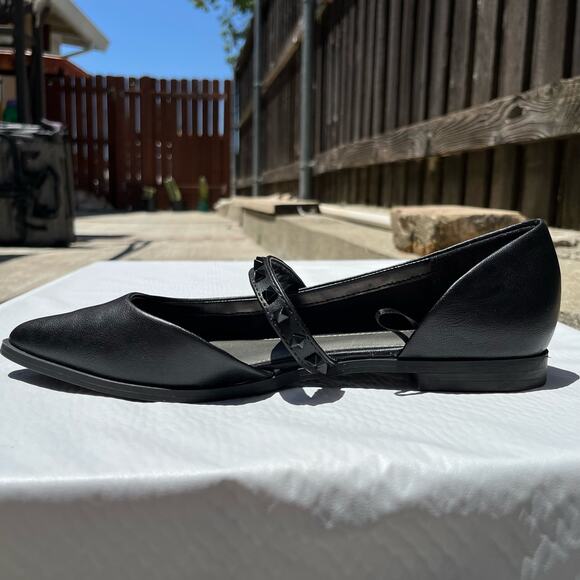 Worthington Womens Cora Pointed Toe Ballet Flats 8.5 Black Mary Jane - Picture 4 of 7